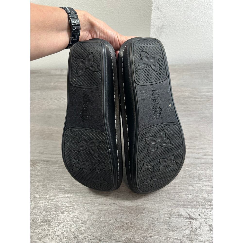 Alegria Paloma Textured Leather Mary Jane Shoes Black Size 41/11 - Picture 5 of 6